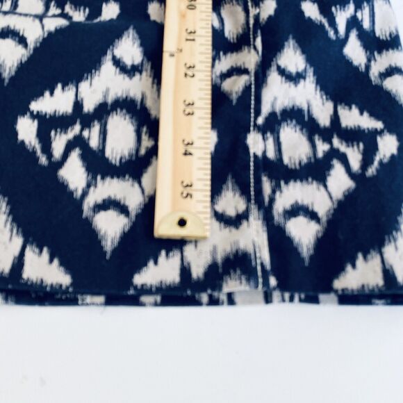 Talbots Dress 10 Navy Blue Ikat Prink Sleeveless Sheath Business Career Wedding - Picture 5 of 9